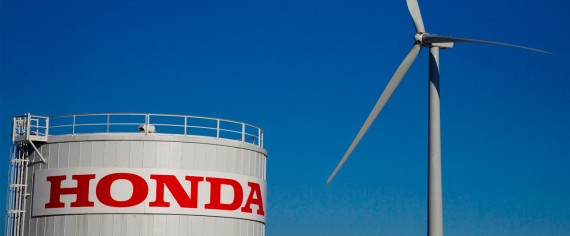 Wind turbine next to Honda plant