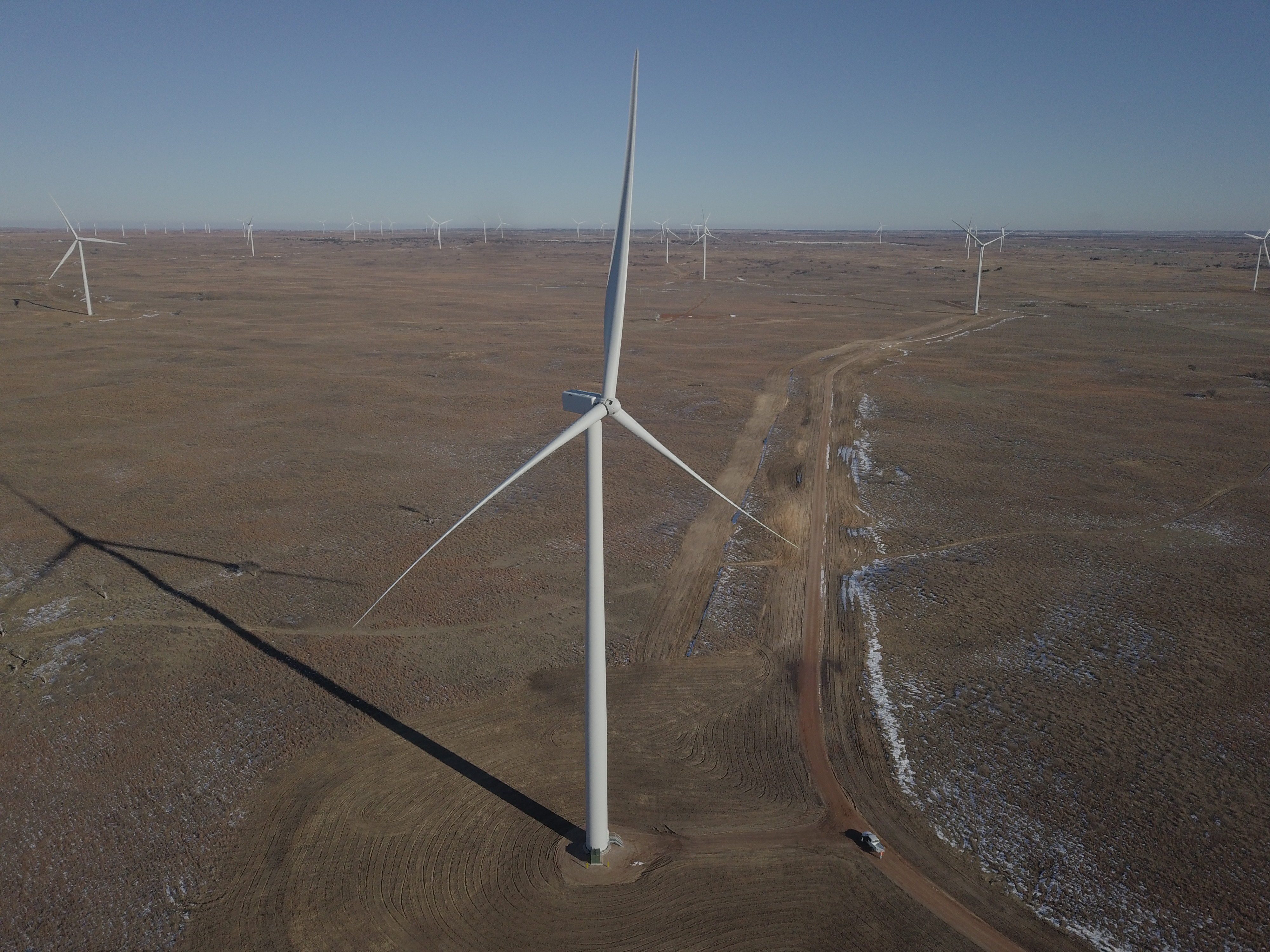 A collection of wind turbines
